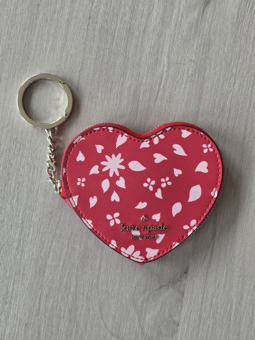 Kate Spade Staci Heart Printed Coin Purse / Keychain
